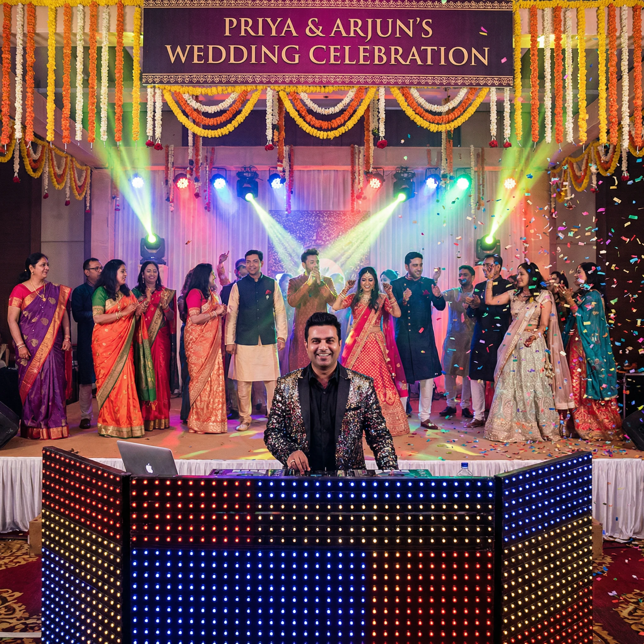 DJ performing at Indian wedding reception