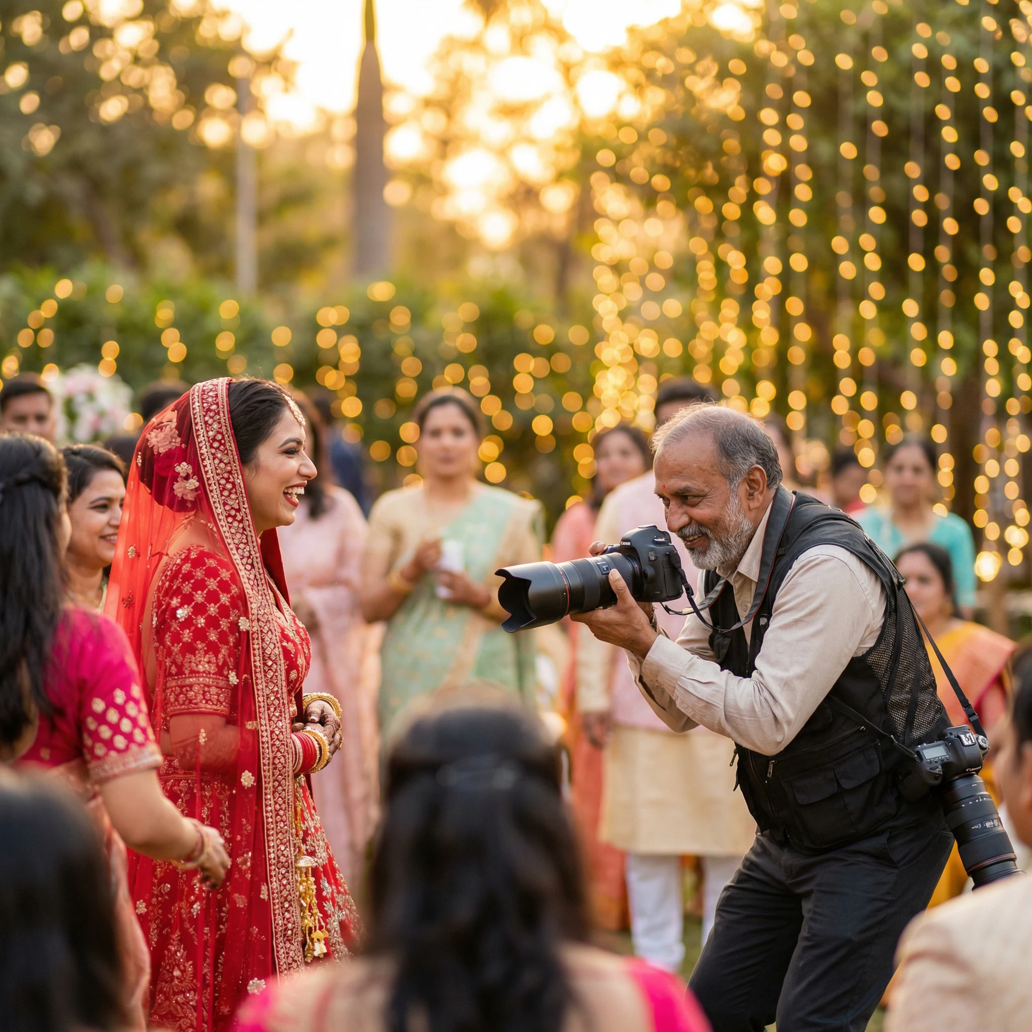 Indian wedding photographer capturing candid moments